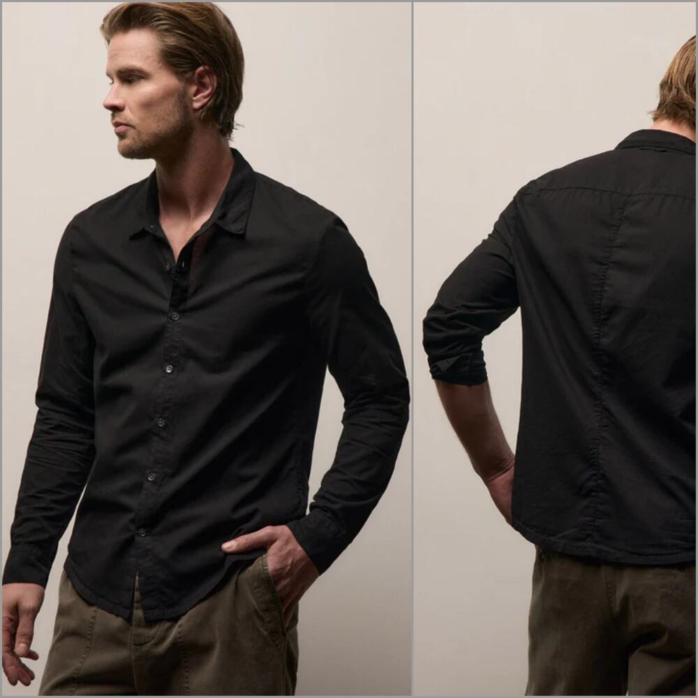 James Perse Standard Shirt Lightweight Black Cotton 5 (2XL)